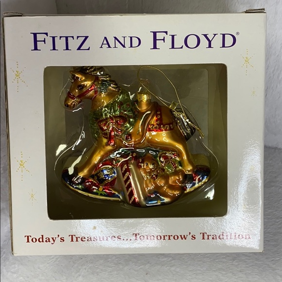 Fitz and Floyd Vintage Rocking Horse Ornament - Picture 1 of 7